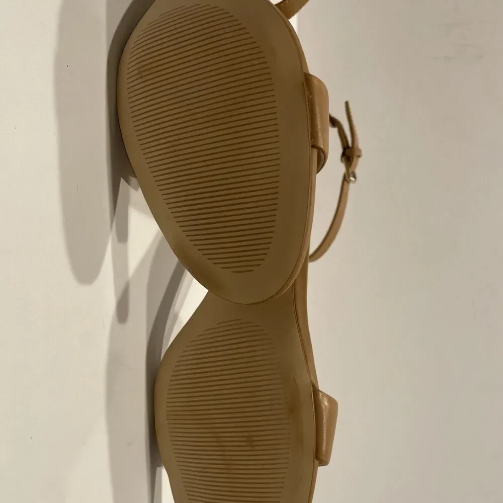 Nine West Leather Ankle Strap Spruce Color Sandals Size 10M